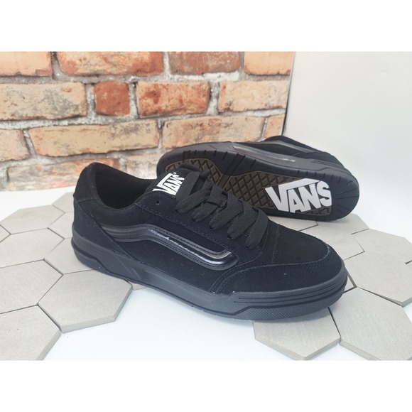 Vans Other - Vans Hylane Men Sz 8 Triple Black Skate Blackout Cat Sneakers Fat Tongue Chunky